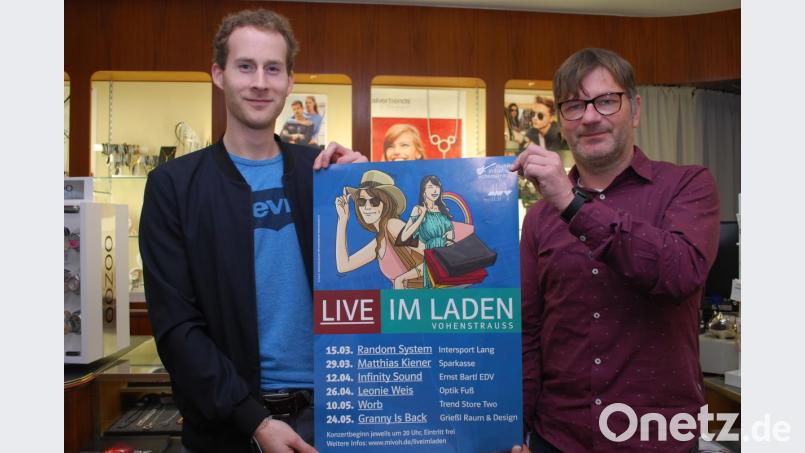 Hannes Gilch (links), Vorsitzender der Musikinitiative Vohenstrauß, und Jürgen Fuß, Chef des Mittelständischen Wirtschaftskreises, freuen sich schon auf die Veranstaltungsreihe „Live im Laden“. Bild: tss