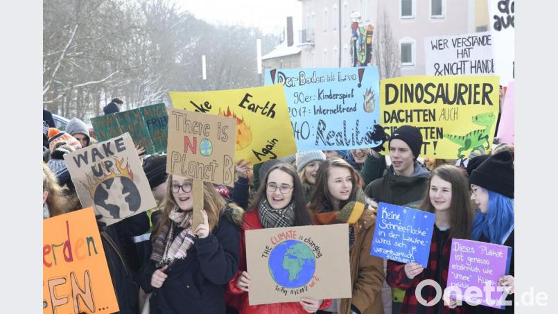 Rund 150 Amberger Schüler streikten Anfang Februar für Klimaschutz. Schwänzen musste dafür niemand, da in Stadt und Landkreis wegen Glätte ohnehin der Unterricht ausfiel. Nun ist Weiden mit einem „Friday for future“ am Zug. Bild: Petra Hartl