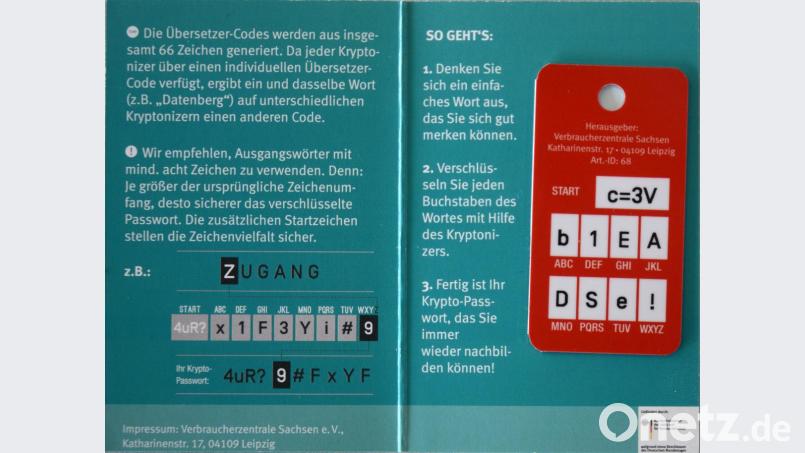 Ein solcher Kryptonizer hilft bei der Verschlüsselung des Passworts und ist beispielsweise bei der Verbraucherzentrale zu haben. Bild: sne