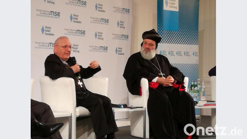 Der chaldäische Kardinal Louis Sako (links) und der syrisch-orthodoxe Patriarch Moran Mor Ignatius Aphrem II. sprechen über die Zukunft der Christen im Nahen Osten. Bild: Alexander Pausch