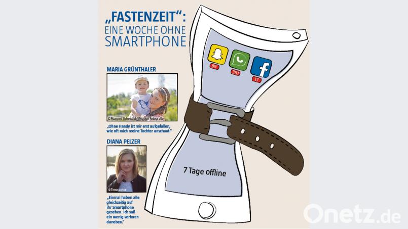 Zwei junge Oberpfälzerinnen verzichten eine Woche auf ihr Smartphone. Bild: nt/az