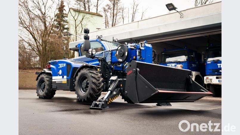 Der Teleskoplader mit seiner 4-in-1 Schaufel Bild: Andreas Duschner