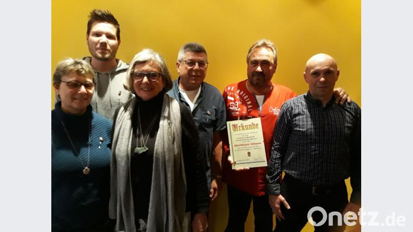 Ehrungen standen bei der Hauptversammlung des SC Germania auf der Tagesordnung (von links): Karin Behr, Jakob Kohler, Elfriede Götz, Peter Schmid, Johann Mühlbauer und Vorsitzender Alfred Scherm. Bild: tne