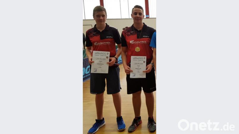 Lukas Bibernell (rechts) gewann das Junior-Race-Turnier in der heimischen Nordgauhalle. Bastian Wilhelm (links) wurde Sechster. Bild: tob