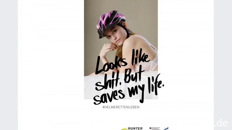 „Germany's Next Topmodel“-Kandidatin Alicija mit Fahrradhelm. Foto: Rankin/Runter vom Gas Bild: Rankin