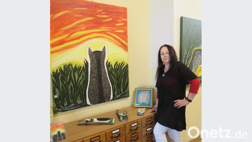 Die Werke der Künstlerin Gunda Kunigunda Rösl sind bis Ende Juli im Schloss-Treff in Hirschau zu bewundern. Bild: exb