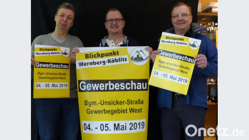 Thomas Großmann, Michael Starkmann und Achim Keller (von links) haben die Weichen für die neunte Gewerbeschau am 4. und 5. Mai gestellt. Bild: cv