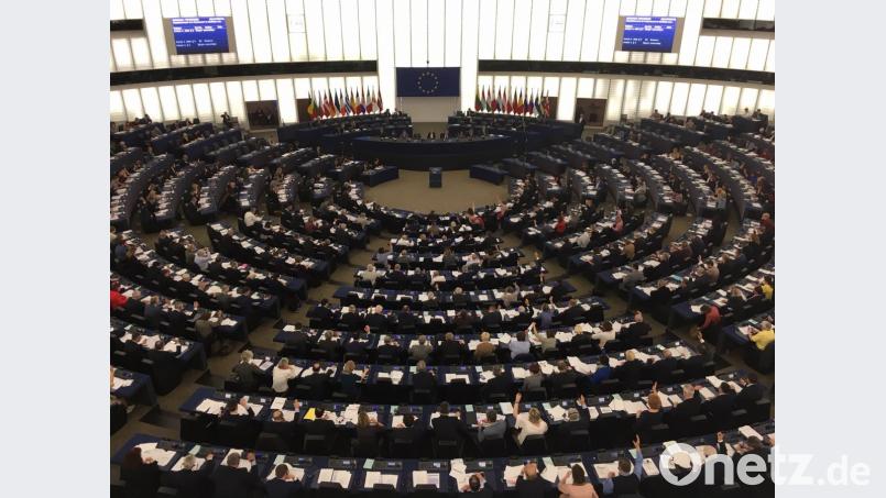 Die Abgeordneten im Europäischen Parlament in Straßburg stimmen auf diesem Bild mit Handzeichen ab. Bild: esa