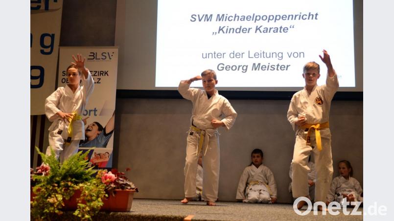 Neben den Auszeichnungen durfte natürlich auch in diesem Jahr das Rahmenprogramm nicht fehlen. Mit dabei waren hier der SV Michaelpoppenricht mit einer Kinderkarate Präsentation. Bild: brü