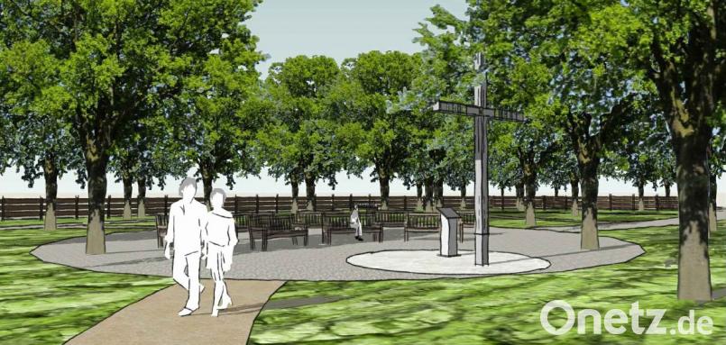 So soll er laut den Plänen der Fetsch-Landschaftsarchitekten aussehen, der Hauptplatz des Ruhewalds in Eschenbach. Bild: FETSCH-Landschaftsarchitekten