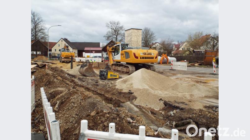 Der Dorfplatz Kümmersbruck – derzeit ist dort eine Großbaustelle. Bild: e
