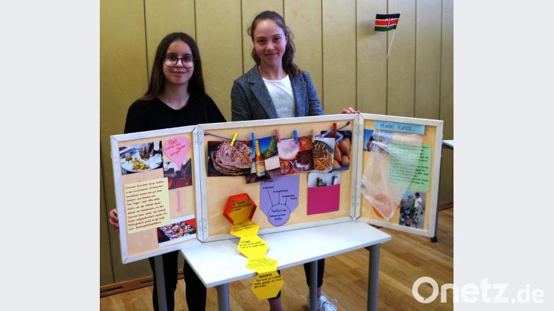 Die Schülerinnen und Schüler hatten sich viel Mühe gegeben, Informationsmaterial über das Land Kenia herzustellen und den Gästen kreativ zu präsentieren. Bild: weu