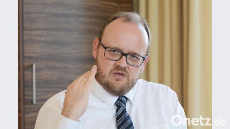 Klare Kante zur Stromtrasse: Landrat Andreas Meier. Bild: Gabriele Schönberger