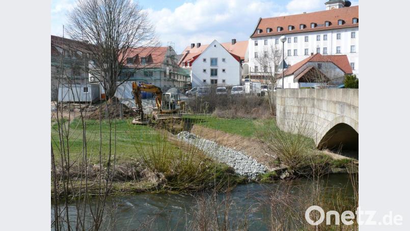 Zwischen Mühlenviertel und Wondreb hat ein Bagger mit dem Ausheben eines Grabens begonnen; die Arbeiten ruhen aber inzwischen wieder. Bild: kgg