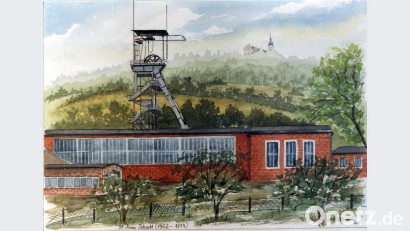 Die Bezeichnung „Ruhrgebiet des Mittelalters“ zeugt von einer florierenden Bergbaugeschichte in der Region. Allein sechs Eisenerzgruben – das Bild zeigt eine Darstellung des Annaschachtes von Ilse Hutterer – gab es in Sulzbach-Rosenberg. Mit einem Lernkonzept soll der lokale Bergbau jetzt im Unterricht an Schulen im Amberg-Sulzbacher Raum Einzug halten. Repro: oy