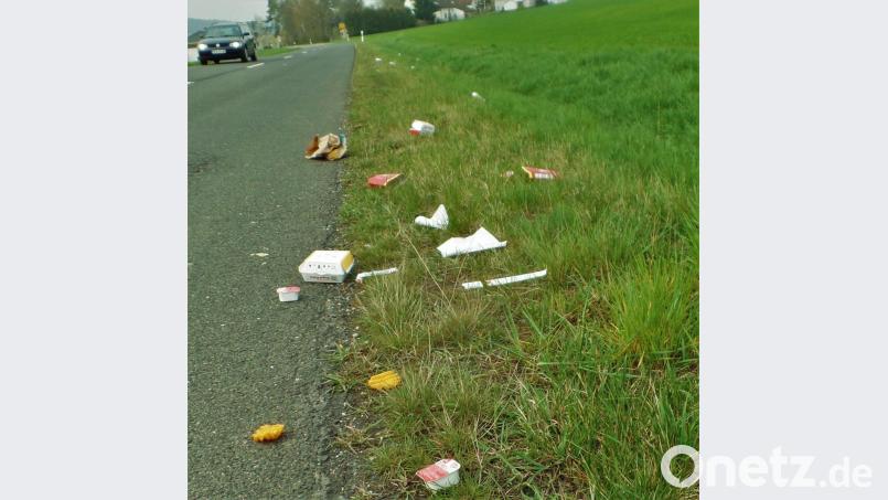 Kaum sauber, schon wieder dreckig. Ein Freiwilliger der Ramadama-Aktion ist über den Dreck am Straßenrand erbost. Bild: jml