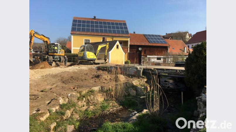 Baustelle Hammerbach: Hier wird die Brücke erneuert. Bild: gri