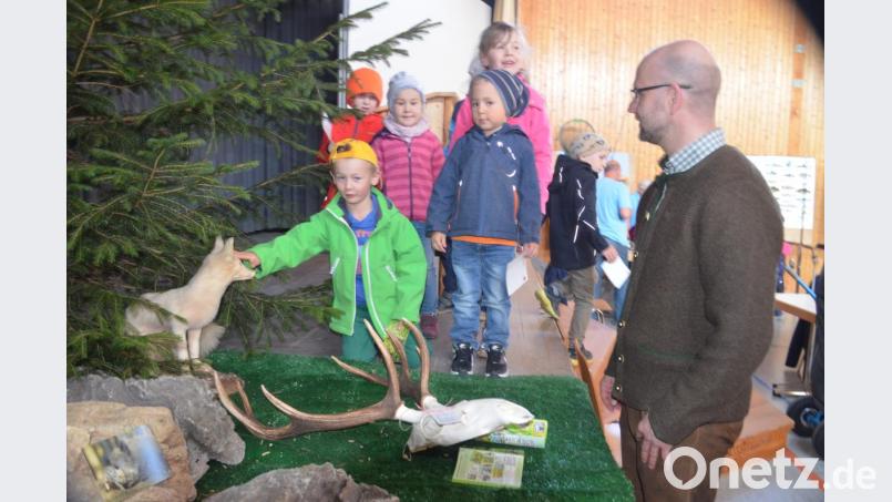 Die Kinder freuten sich, einmal den weißen Fuchs zu streicheln. Bild: fz