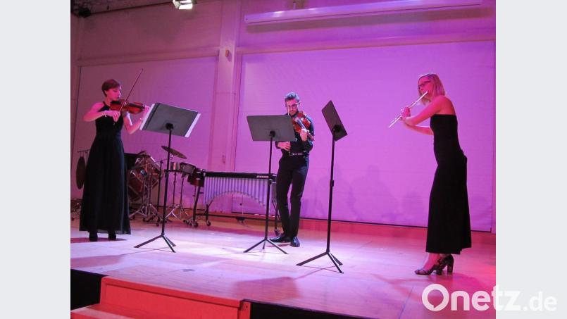 Johanna Baumann, Philipp Hartlieb und Julia Bauer (von links) eröffneten den Abend mit einer Beethoven-Rarität. Bild: aks