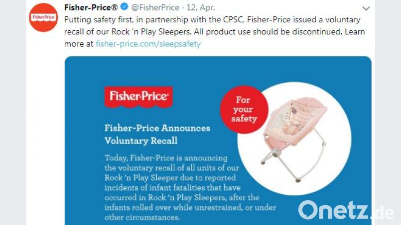 Fisher-Price ruft eine Wippe zurück. Bild: Twitter/FisherPrice