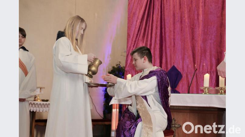 „Ich wasche meine Hände in Unschuld. Ich hab mit seinen Tod nichts zu tun“, sagte Pilatus (Lukas Schultes), bevor Jesus ausgepeitscht wurde. Bild: bsc