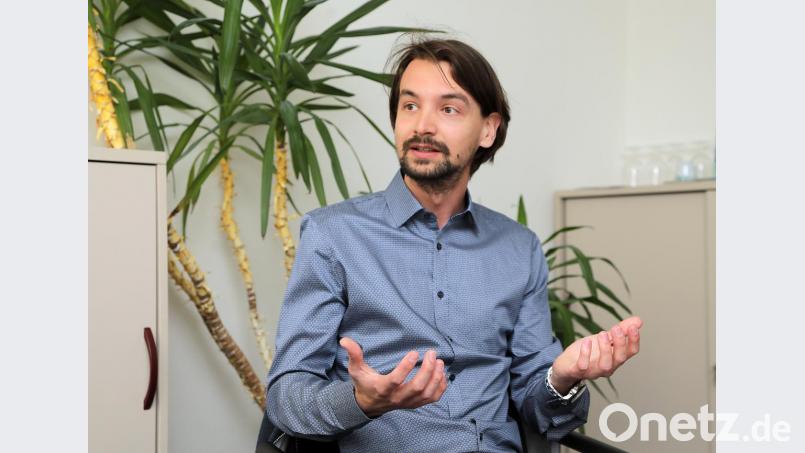 Die Freien Wähler aus Amberg beim Redaktionsgespräch: Vorsitzender und Oberbürgermeister-Kandidat Manuel Werthner. Bild: Wolfgang Steinbacher