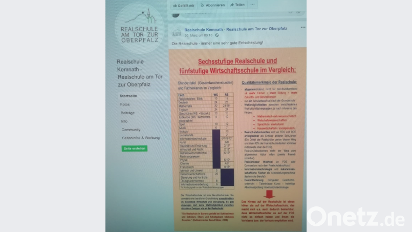 Dieser Beitrag auf der Facebook-Seite der Realschule sorgte für Aufregung. Inzwischen ist er gelöscht. Repro: NT/AZ