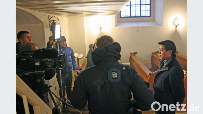 Der Thurndorfer Seelsorger Pater Samuel Patton beim Interview. Repro: loo