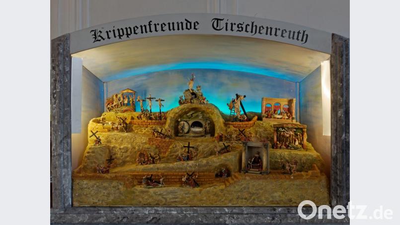 Die Passionskrippe der Familie Kühn in der Pfarrkirche in Tirschenreuth. Bild: tr