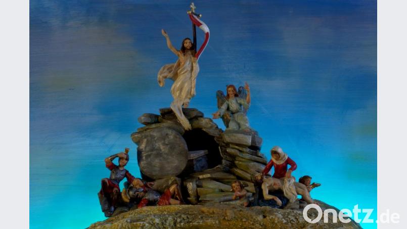 Passionskrippe der Familie Kühn in Tirschenreuth: Die Auferstehung Christi. Bild: tr