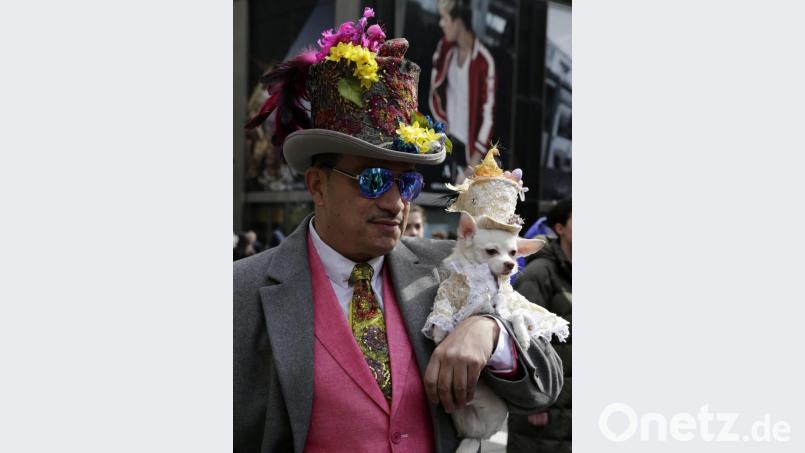 Schaulaufen der besonderen Art: Die Easter Parade auf der weltberühmten Fifth Avenue in New York. Bild: Jason Szenes/dpa