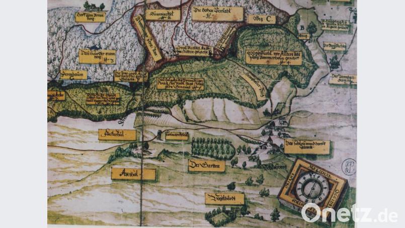 Pläne wurden in früheren Jahrhunderten relativ selten gezeichnet. Meist ging es um Grenzstreitigkeiten. So wie hier zwischen Rummel, dem Hofmarksherrn von Zant, und dem Hochstift Hohenburg. Finsterhüll ist links unten eingezeichnet. Die Höfe bestanden also schon vor dem 30-Jährigen Krieg (1618 bis 1648). Bild: StAA, Plansammlung 334 , wahrscheinlich von Hans Kannlpaldung 1590