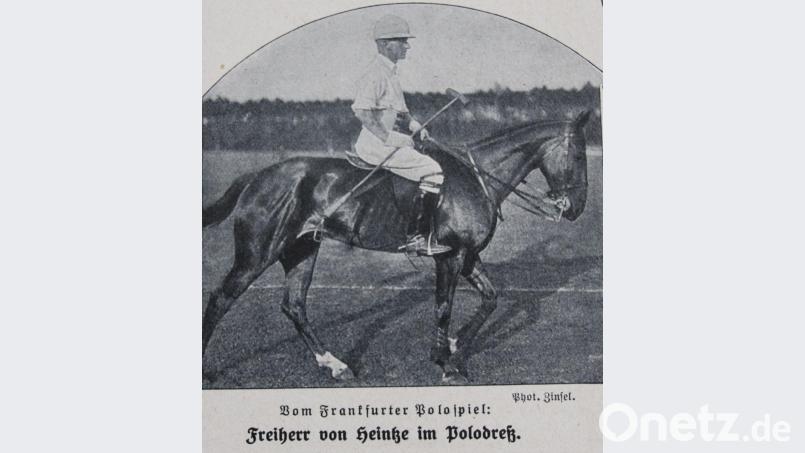 Aus einer Illustrierten des Jahres 1910: Freiherr von Heintze, der damalige Schlossherr in Schwarzenfeld, bei einem Polo-Turnier. Bild: Thomas Dobler
