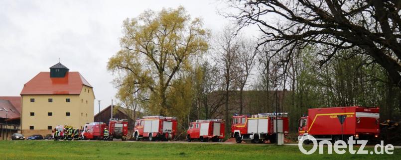 Die Großübung der sieben Vilsecker Ortswehren fand im idyllisch gelegenen Gut Heringnohe statt. Bild: Ertl, Willi