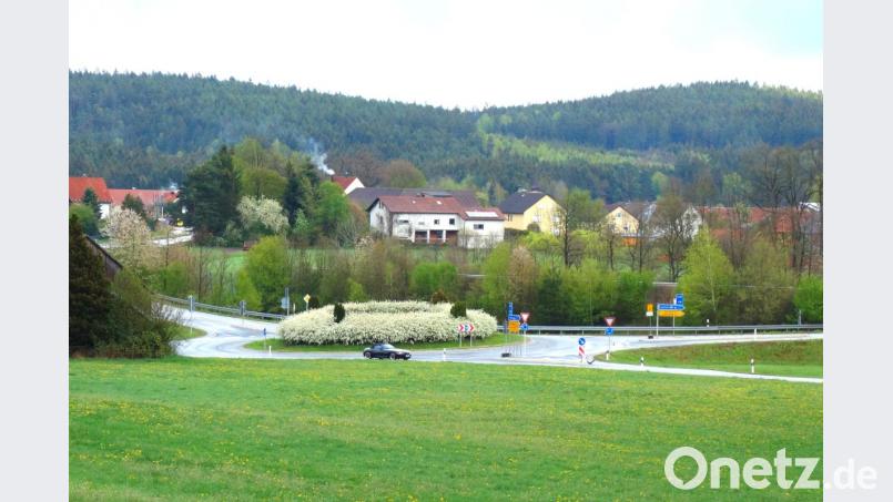 Üppig blüht die Bepflanzung im Kreisverkehr bei Lohma und prägt dort die Landschaft derzeit maßgeblich. Bild: fjo