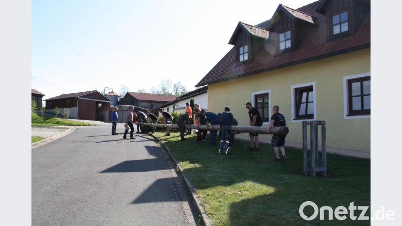 Der Kemnather Burschen- und Madlerverein stibitzte in diesem Jahr den Feilersdorfer Maibaum. Bild: bjp