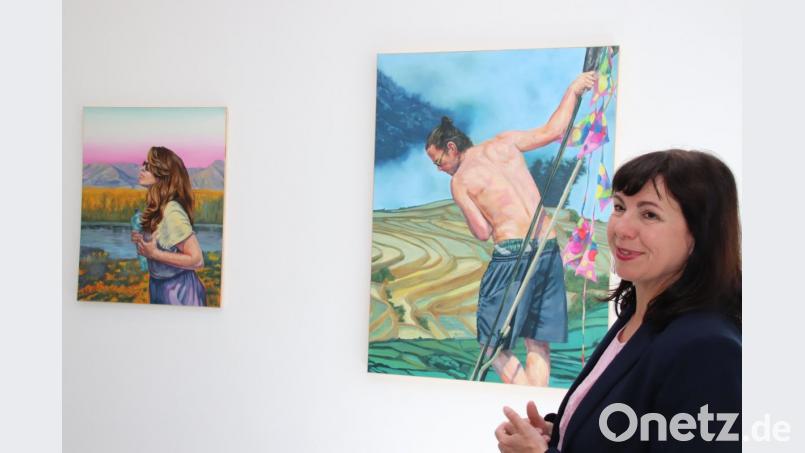 Andrea Lamest, die Leiterin des Oberpfälzer Künstlerhauses, präsentiert eine neue Ausstellung mit den Werken von sechs Künstlern, die in Leipzig leben und arbeiten. Bild: Thomas Dobler