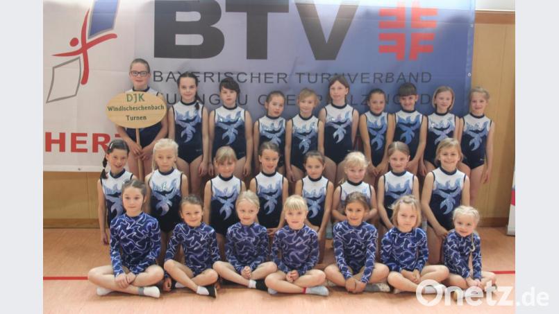 Die jungen Turnerinnen der DJK Windischeschenbach schlagen sich beim Gaukinderturnfest in Erbendorf bestens. Bild: exb