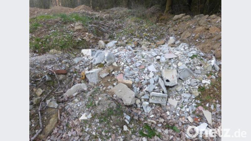 Diesen Bauschutt entsorgte ein Unbekannter im Gemeindewald Hasenbühl. Bild: exb