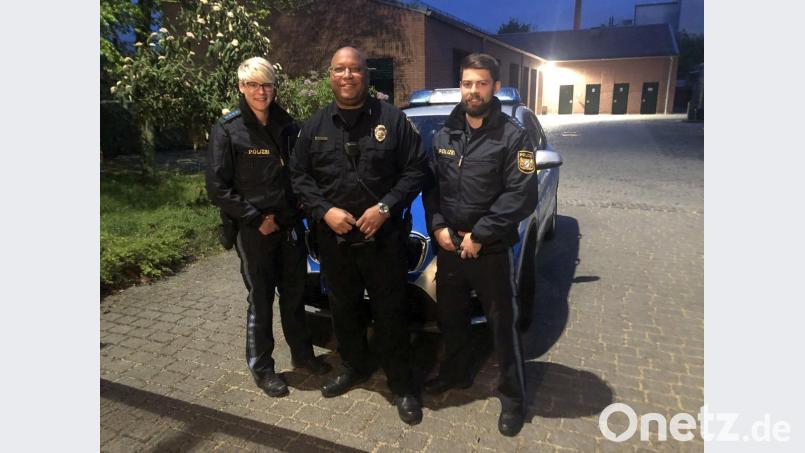 Gemeinsam auf Streife: Polizeihauptmeisterin Sabrina Brey, Lieutenant Kurt Dove, Polizeihauptmeister Michael Brunner. Bild: exb