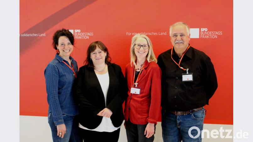 Am Betriebsrätedialog in Berlin nahmen (von links) Patricia Groth, MdB Marianne Schieder, Susanne Bankhead und Klaus Langenbach teil. Bild: exb