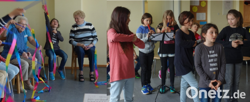 Mit viel Liebe hatten die Mädchen und Buben der Klasse 3a der Fichtelnaabtal-Grundschule Neusorg Gymnastikübungen und Bewegungslieder für die Seniorinnen und Senioren vorbereitet. Bild: jpl