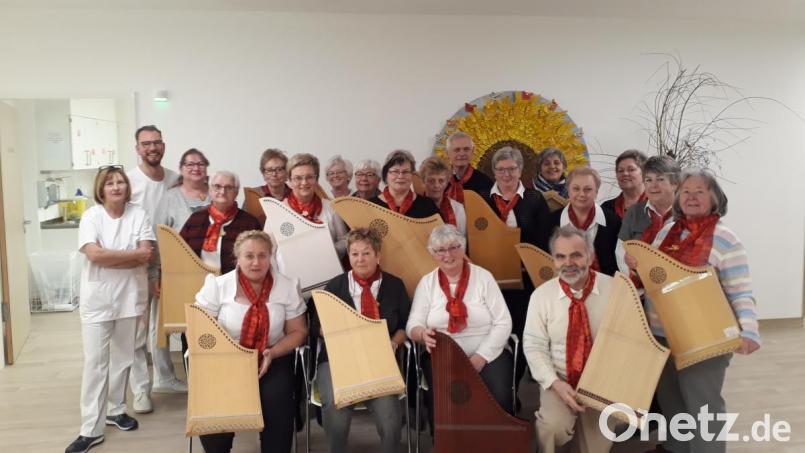 Die sanften Klänge des Veeh-Harfen-Ensembles der Musikschule Neustadt/WN sind für die Schwerkranken in der Weidener Palliativstation ein besonderer Hoffnungsstrahl. Bild: kwl