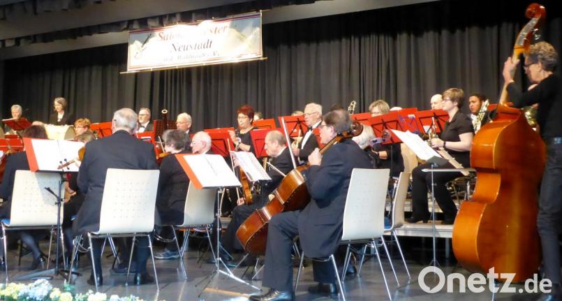 Das Orchester bzw. Teile davon während des Muttertagskonzerts des Salonorchesters Neustadt/WN Bild: fsb