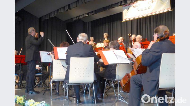 Das Orchester bzw. Teile davon während des Muttertagskonzerts des Salonorchesters Neustadt/WN Bild: fsb