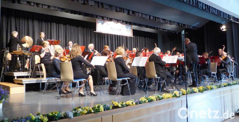 Das Orchester bzw. Teile davon während des Muttertagskonzerts des Salonorchesters Neustadt/WN Bild: fsb