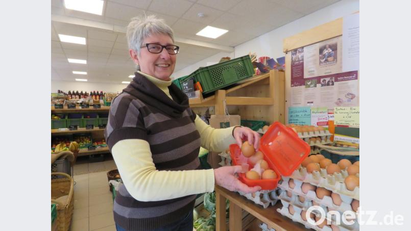 Sibylle Killinger hat selbst eine praktische Eierbox aus Kunststoff. Sie findet diese sehr praktisch. Bild: ubb