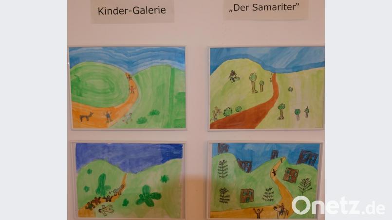 Begleitet wird die Ausstellung von Kinderzeichnungen zum Thema &quot;Samariter&quot;. Bild: do