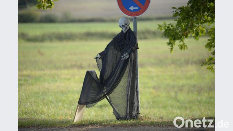 Einige Zeit lang warb die an einem Verkehrsschild nahe des Sorghofer Fußballplatzes lehnende Gruselgestalt für eine Halloween-Party, für viele Fans des SV Sorghof war es schlichtweg das Abstiegsgespenst, das in dieser Saison nicht vertrieben werden konnte. 15 Jahre nach dem Aufstieg aus der Kreisliga geht es für den Ex-Landesligisten wieder dorthin zurück. Bild: ref
