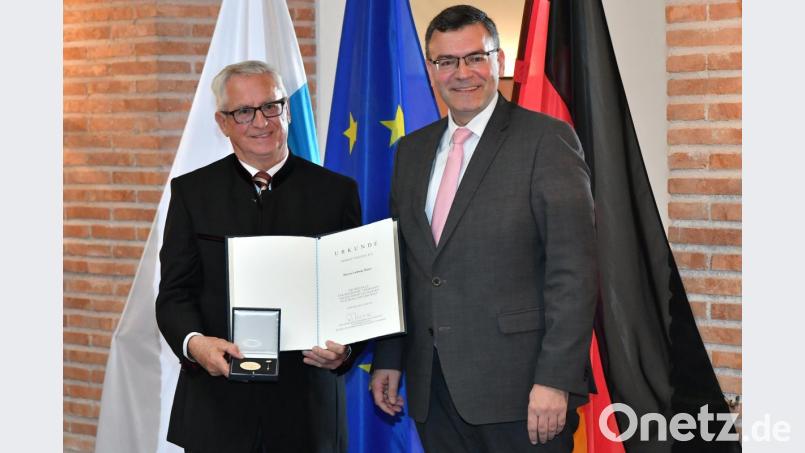 Verleihung der Europamedaille. Bild: Bayerische Staatskanzlei/Rolf Poss